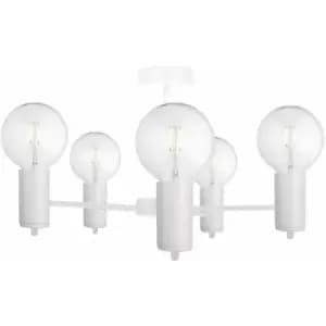 Keter Arde Multi Arm Semi Flush Ceiling Light White, 60cm, 5x E27