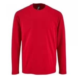 SOLS Mens Imperial Long Sleeve T-Shirt (L) (Red)