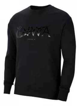 Nike Liverpool Fc Mens 21/22 Crew Neck Sweater - Black Size M Men