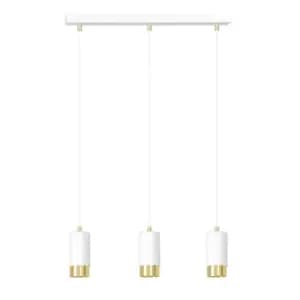 Fumiko White/Gold Bar Pendant Ceiling Light 3x GU10