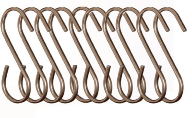 Premier Housewares Sorello Set of 10 Hanging Hooks Copper