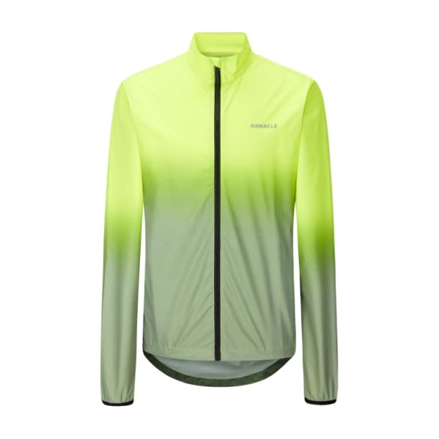 Pinnacle Mens Reflective Long Sleeve Full Zip Slim Fit Performance Cycling Jacket Yellow male Small
