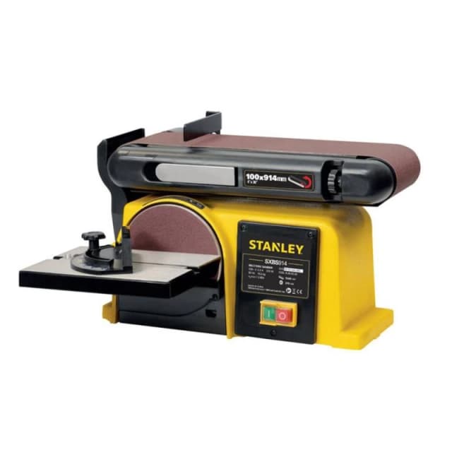 Stanley Machines SXBS914E Belt-Disc Sander 240V 370W - Ideal for Smoothing in Yellow Yellow Unisex