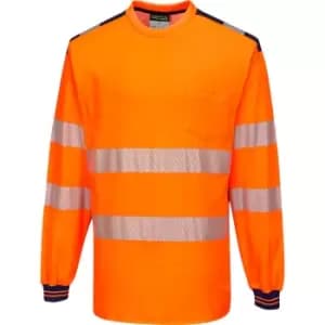 Portwest HiVisTex Pro Long Sleeved T Shirt Orange / Navy 3XL