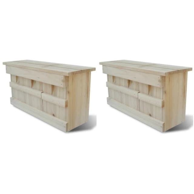 vidaXL 2x Sparrow Houses Wood 44x15.5x21.5cm Bird Habitat Home Nesting Box
