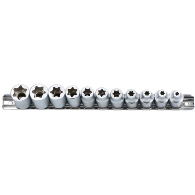 Laser Laser - Tools Flat Cut Inverted Torx Star Socket Set 3/8D 11pc Satin Finish 8475 5018341084752