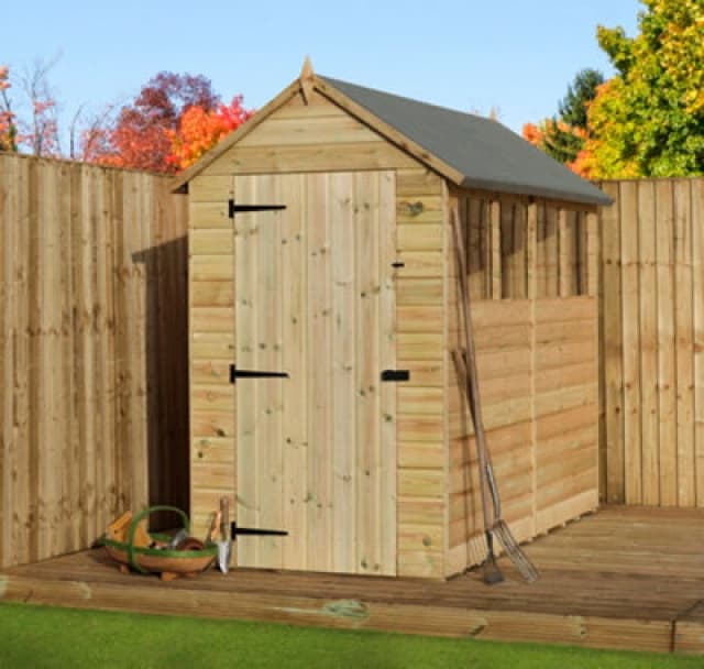 Empire Sheds Empire 9200 Premier Apex Shed Windows 4X10 Pressure Treated Tongue And Groove Wooden Garden Shed (4' X 10' / 4ft X 10ft) (4X10)