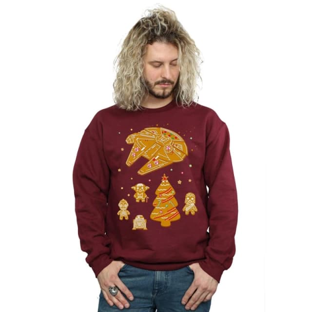 Star Wars Star Wars Men Gingerbread Rebels Sweatshirt in Burgundy Size: Small Burgundy S Male 5059400521672