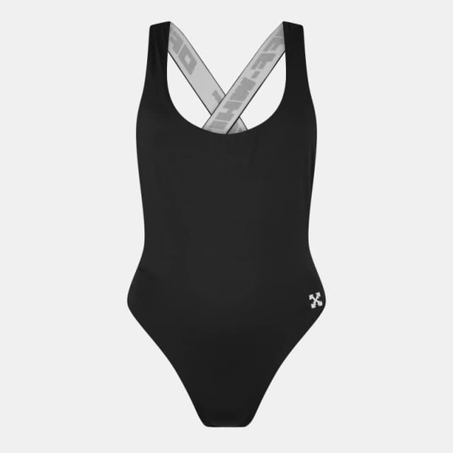 Off White Womens Scoop Neck Swimsuit Black female 4 (3XS)
