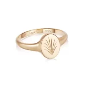 Rings 18ct Gold Plate Engraved Palm Signet Ring 18ct Gold Plate