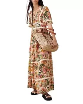 ba & sh Benja Paisley Print Maxi Dress