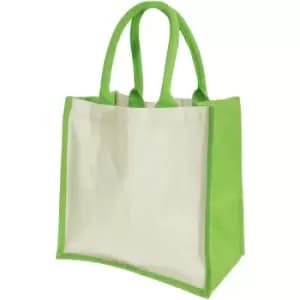 Westford Mill Printers Midi Jute Bag (14 Litres) (One Size) (Apple Green) - Apple Green