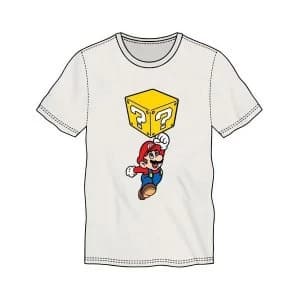 Nintendo - Super Mario Bros. Mario Breaking Block T-Shirt Male Small (White)