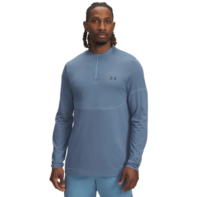 Under Armour Mens Rush Long-Sleeve Performance Gym Top Blue Smoke male M