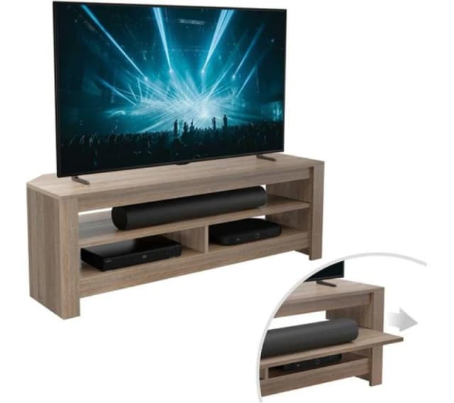 AVF Calibre Sound 1200 mm TV Stand - Rustic Sawn Oak, Brown 5014117982659