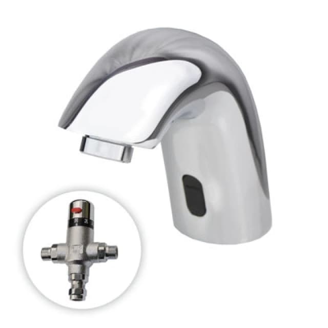 Nes Home Arch Infra-Red Sensor Basin Mono Mixer Tap & Tmv Valve Chrome