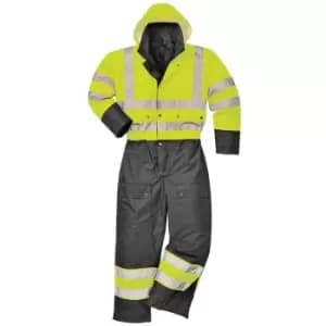 Oxford Weave 300D Class 3 Hi Vis Contrast Overall Yellow / Black 2XL