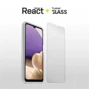 React + Trusted Glass Series for Galaxy A32 5G, transparent