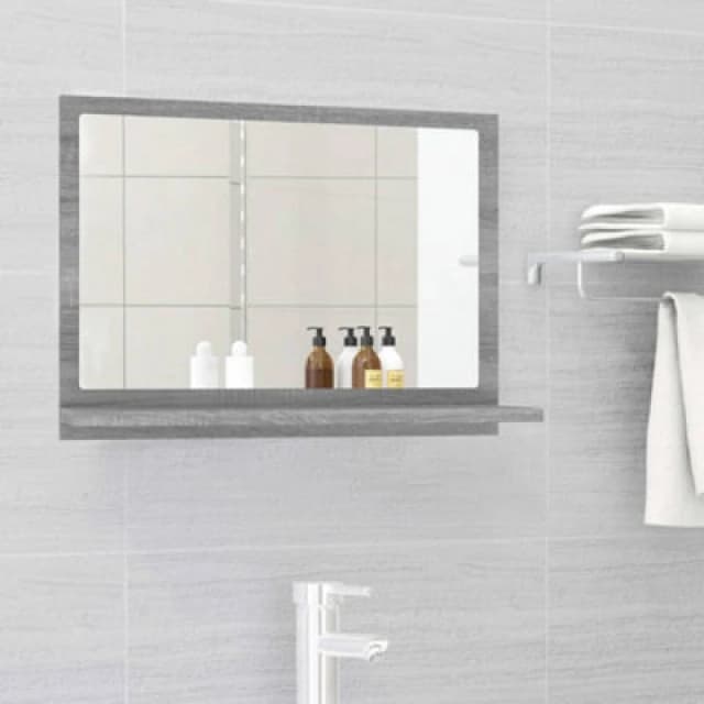 Vidaxl Bathroom Mirror Grey Sonoma 60X10.5X37cm Engineered Wood