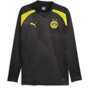 Puma Borussia Dortmund Pre Match Long Sleeve Sweater 2023 2024 Adults - Yellow