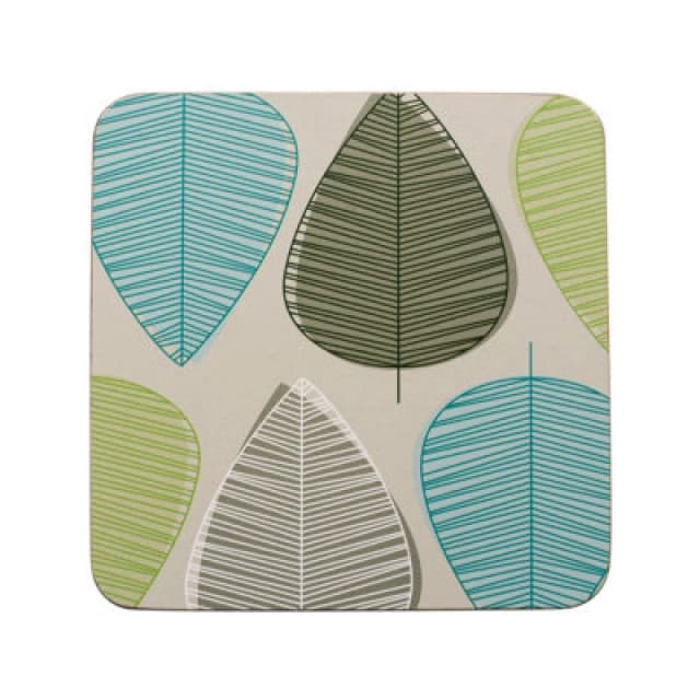Premier Housewares Set Of Four Leaf Coasters Green