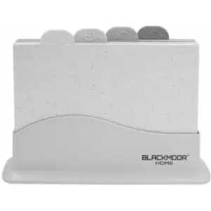 Blackmoor - 66939 Set Of 4 Index Style Chopping Boards / Individual Markings For Meat, Fish, Vegetables And Pre-Cooked Food / Heavy-Duty / Non-Porous