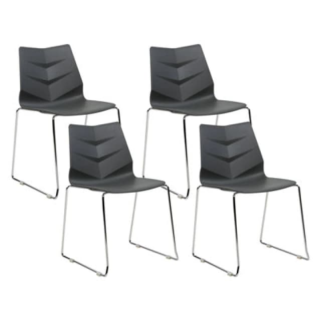 Beliani Set Of 4 Dining Chairs Hartley Dark Grey