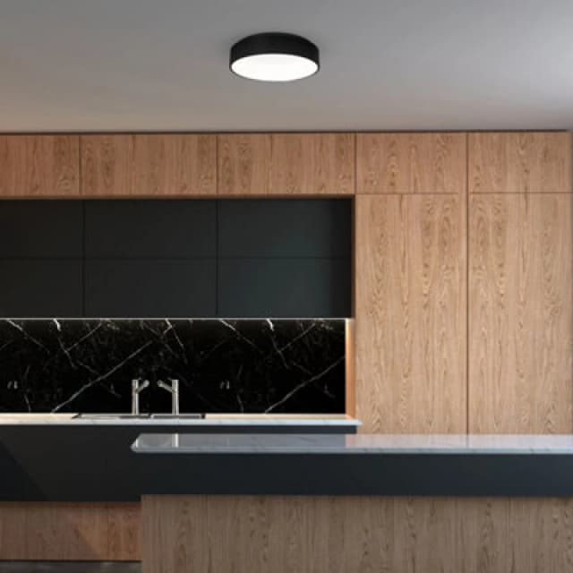 Milagro Ohio Ceiling Lamp 45cm Matt Black Built In LED Eco Light Source Black unisex