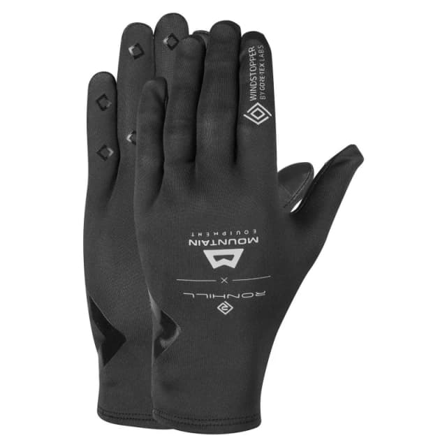 Ronhill Mens Gore-Tex Windproof Logo Gloves in Black Size: Small Black Male S