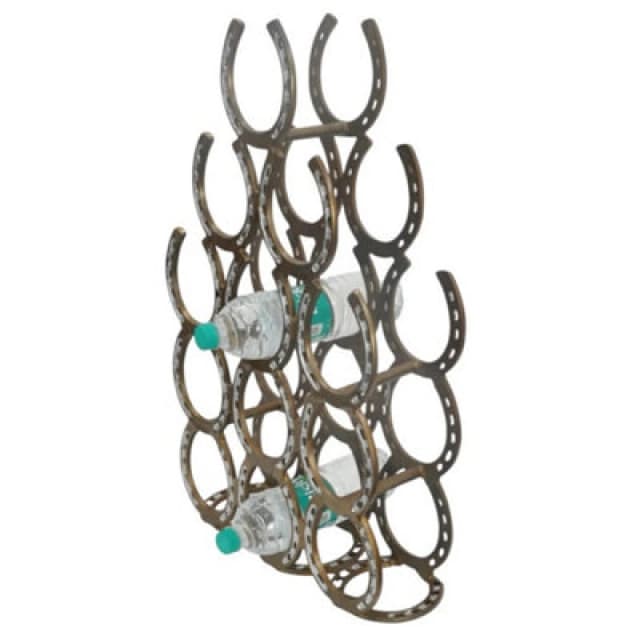 Minster Horseshoe 12 Bottle Wine Rack - Antique Brass - L14 X W40 X H65 Cm