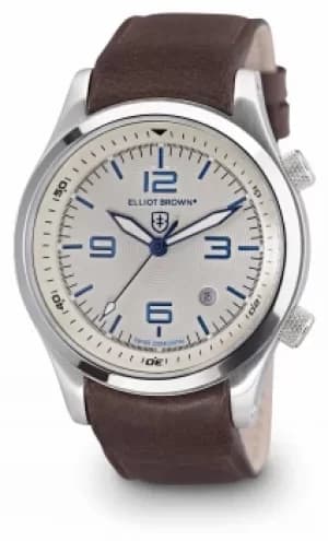 Elliot Brown Mens Canford Brown Leather White Dial 202-001- Watch