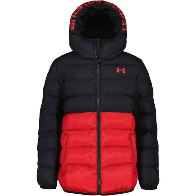 Under Armour Kids Lightweight Puffer Jacket Black/Red male 3 - 4 Years