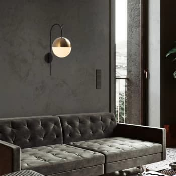 Bastos - 3051 Black Vintage White Wall Lamp