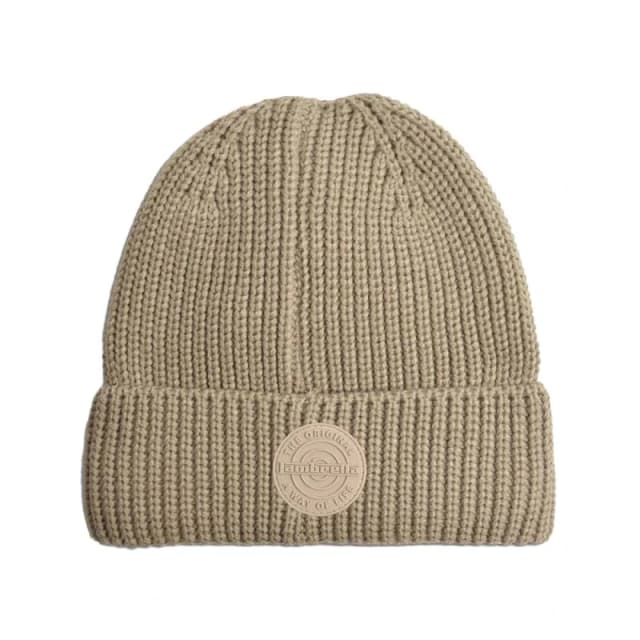 Lambretta Mens Logo Fleece Beanie in Stone Stone Male One Size