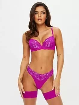 Ann Summers Knickers Sexy Lace Planet Thong, Bright Purple, Size 10, Women