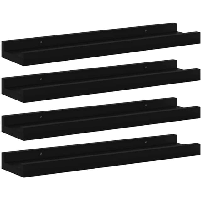 VIDAXL Wall Shelves 4 pcs Black 40x9x3cm Vidaxl 8720286417683