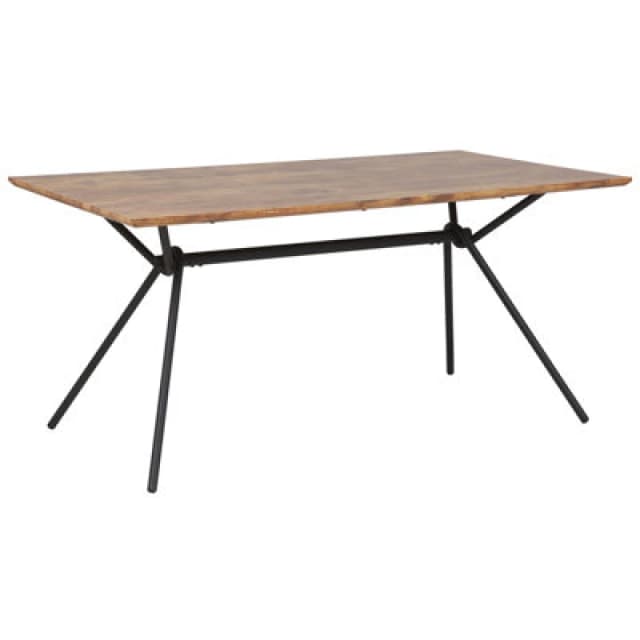 Beliani Dining Table Amsterdam Dark Brown 160 Cm 90 Cm