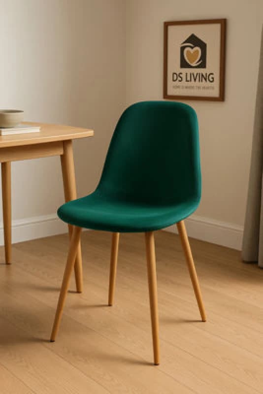 Ds Living Luxe Dining Chair 2Pc Verdant Green Wooden Printed Coating