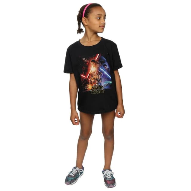 Star Wars: The Force Awakens Poster Cotton T-Shirt Black female