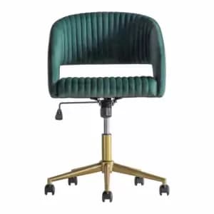 Crossland Grove Greenwich Swivel Chair Green Velvet