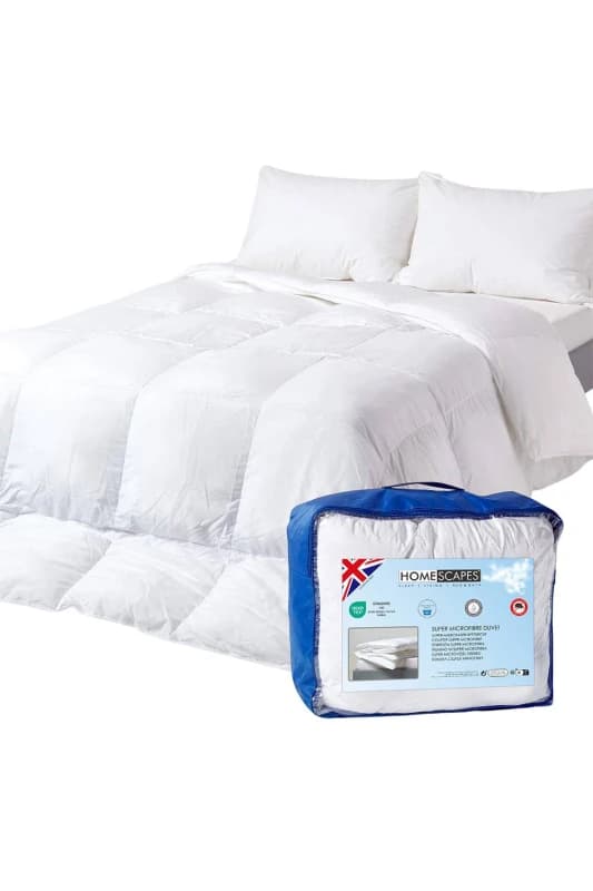 Homescapes Luxury Hotel Soft as Down Super Microfibre 2.5 Tog Summer Duvet in White Size: Super King White Unisex Super King