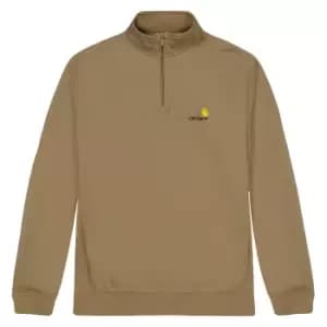 Carhartt Wip Half Zip American Script Crewneck, Buffalo/Plaid, Male, Crewnecks, I027014.1CMXX