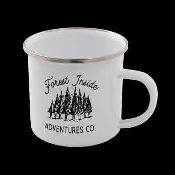 Forest Inside Adventures Co. Enamel Mug - White