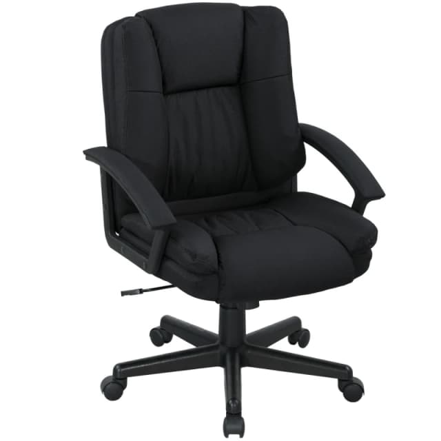 HOMCOM HOMCOM Swivel Executive Office Chair Mid Back Chair w/ Arm, Black One Size Unisex 5063603047112