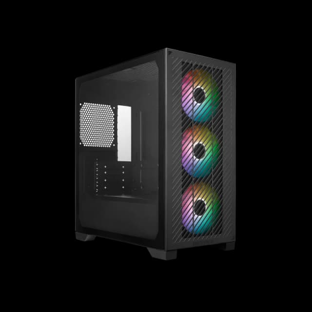 Cooler Master Elite 301 Midi Tower ARGB Tempered Glass Gaming Case - Black - E301-KGNN-S00
