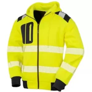 Result Genuine Recycled Unisex Adult Robust Safety Full Zip Hoodie (L) (Fluorescent Yellow) - Fluorescent Yellow