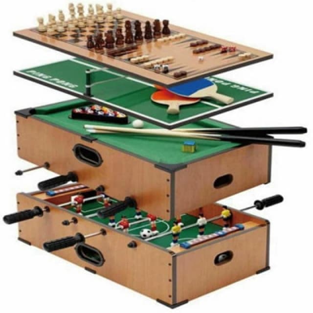 Rexco Deluxe Table Game Set 5 In 1 Football Tennis Backgammon Chess Pool Snooker Toy