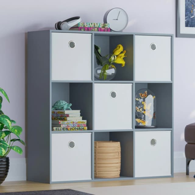 Lassic 3x3 Cube Storage Unit (G) + Set of 5 Storage Cubes White unisex 3x3