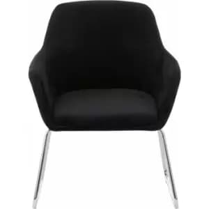 Accent Chair Chair for Bedroom Crushed Velvet Chair Black Upholstery Lounge Chair Arm Chairs Chromed Metal Legs Makeup Chair 67x64 x85 - Premier