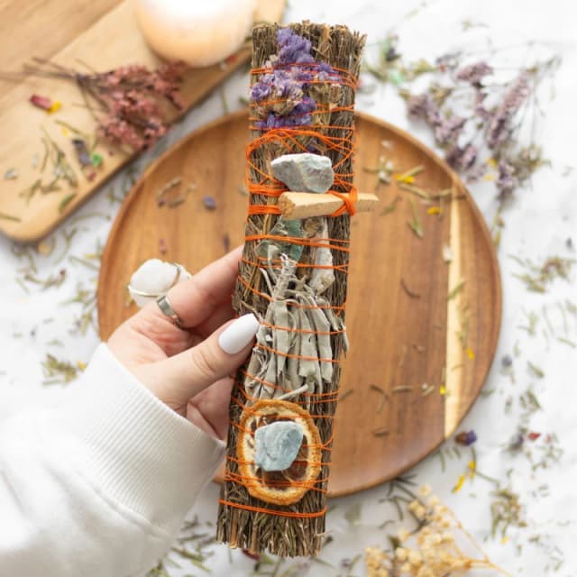 Something Different 9" Ritual Wand Smudge Stick with Rosemary, Palo S Incense and Incense Burners One Size Multi 38503799000